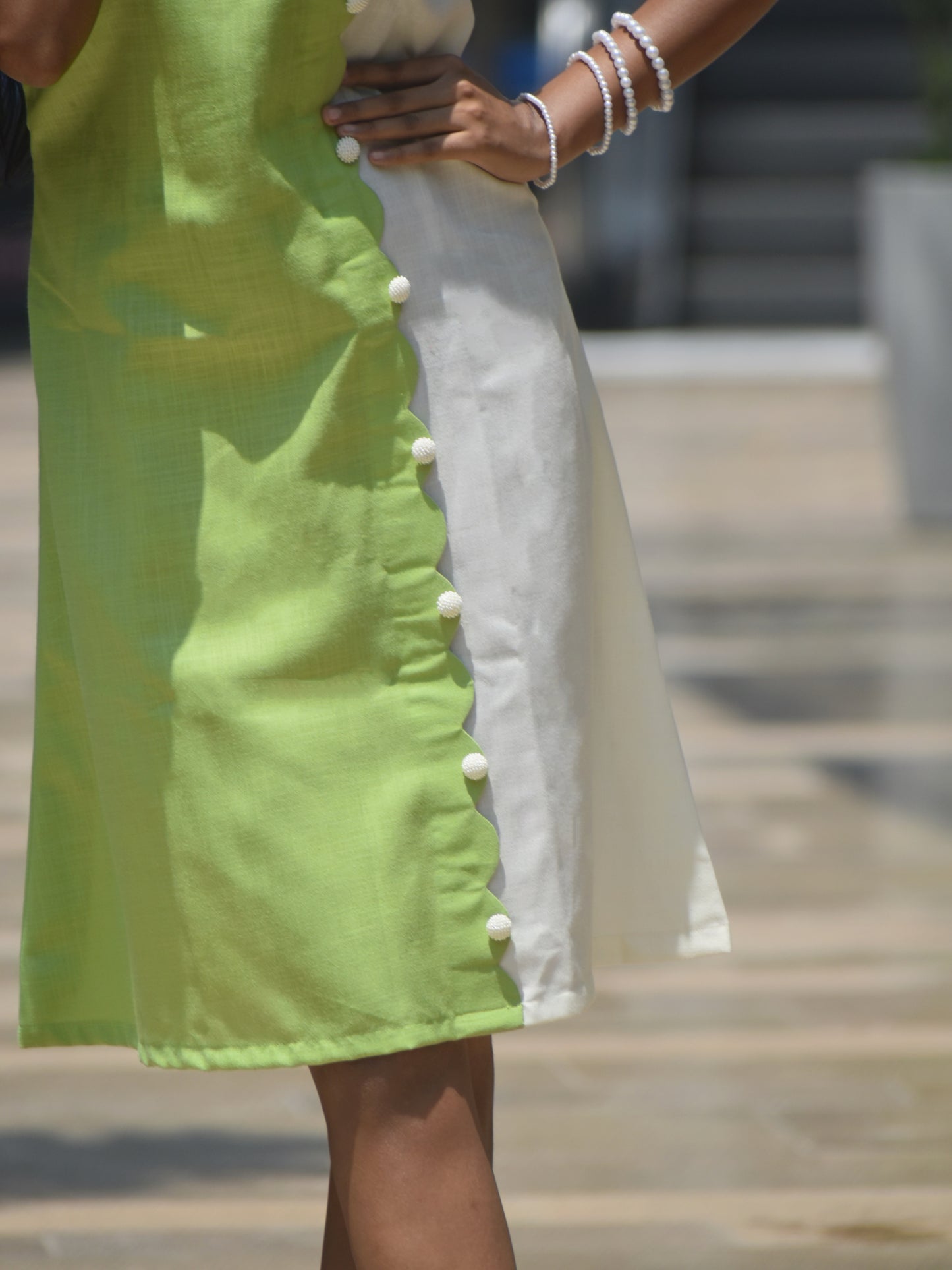 Greens and Whites Dress